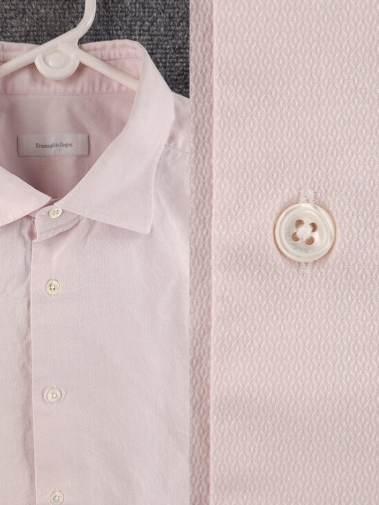Ermenegildo Zegna Other - Ermenegildo Zegna Turkey Geometric 17.75 Cotton Pink Luxury Shirt Button Up Men
